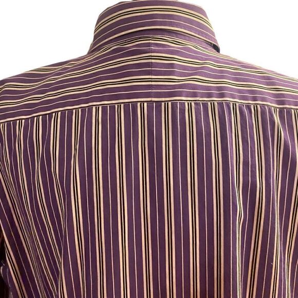 Lauren Ralph Lauren Purple and White Button Down Top Size XL - Picture 8 of 13